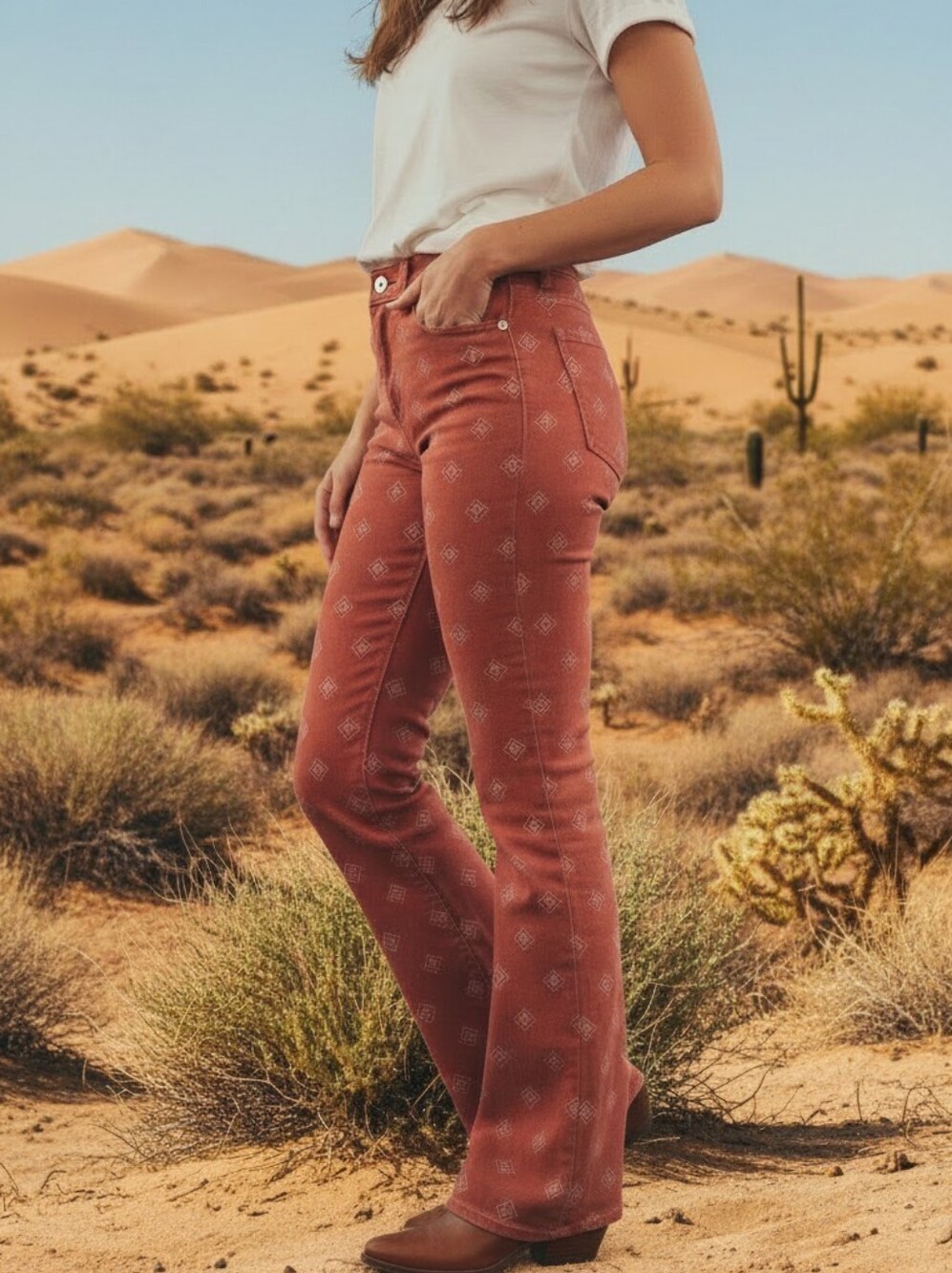 Wrangler Rust-Red High Rise Bold Boot Cut